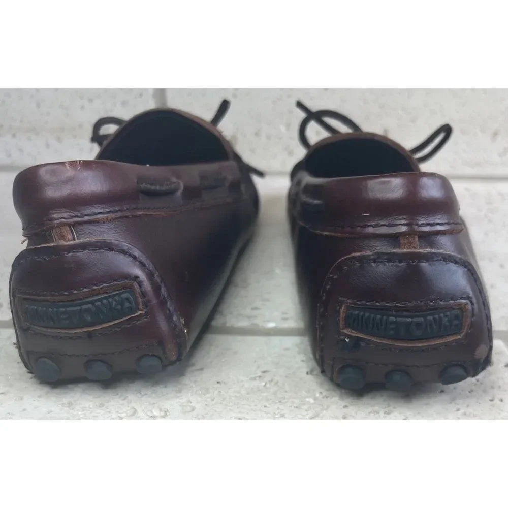 Minnetonka Moosehide Driver Slipper Loafer Moccassin 798 Chocolate Brown Sz 9